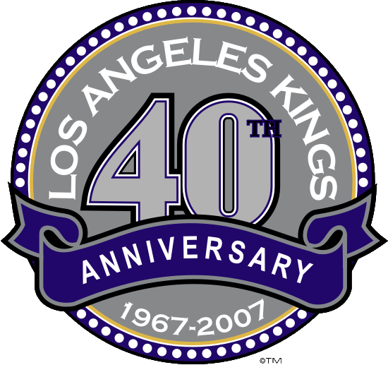 Los Angeles Kings 2007 Anniversary Logo fabric transfer